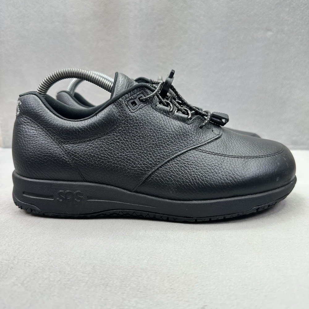 SAS Guardian Mens Size 8 (WW) Shoes Black Leather Non Slip Walking Sneakers WIDE